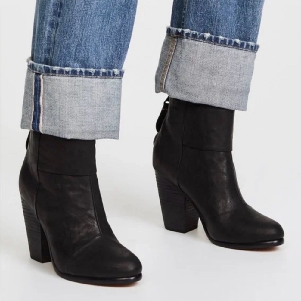 Rag & Bone Classic Newbury Black Ankle Bootie Size 6.5